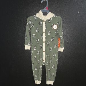 Wonder Nation Halloween Skeleton Nwt Hooded Onsie 18m